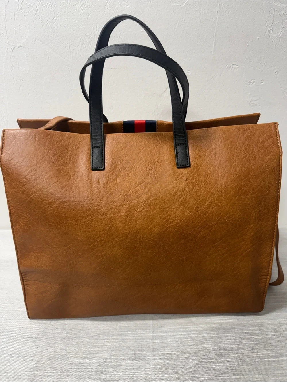 JulianTote Moda Luxe Tan Vegan Leather Tote adjustable strap